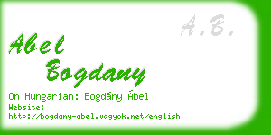 abel bogdany business card